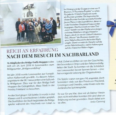 Bericht aus dem Bridge Magazin des Deutschen Bridgeverbandes (August 2018)